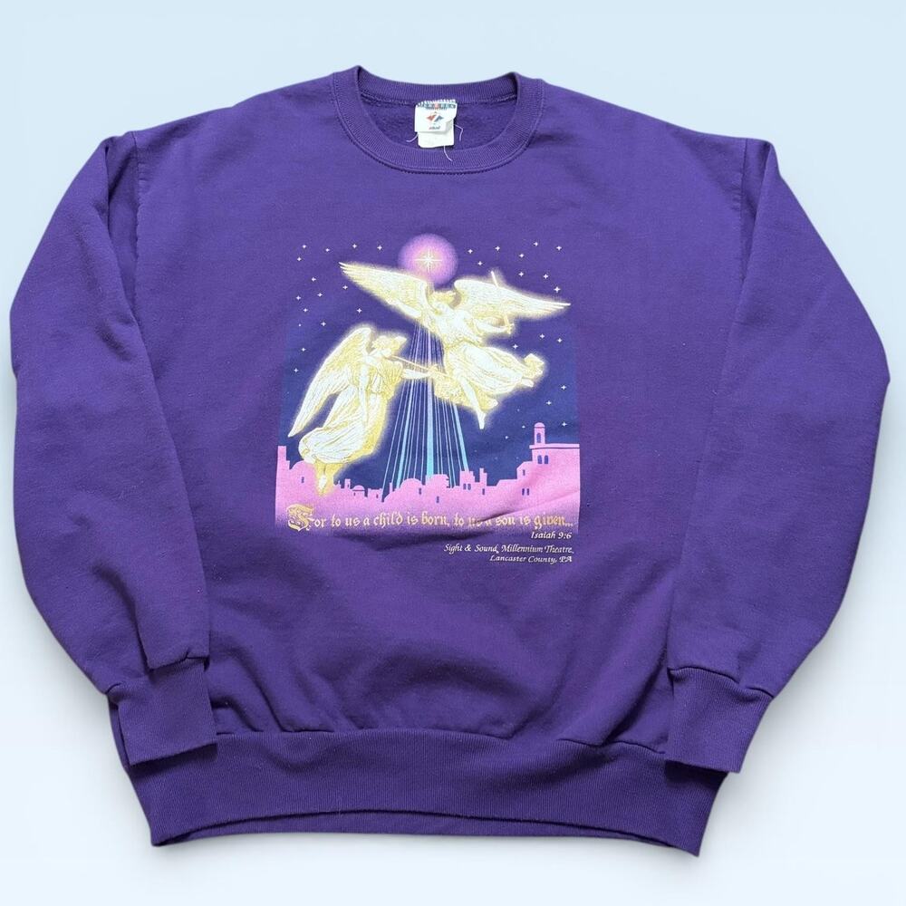 Jerzees Sweatshirt L Fleece Angels Christmas Sight & Sound